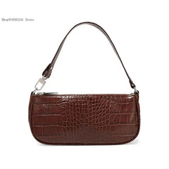 Vintage 90S Crocodile Pattern Shoulder Bag Mini Purse