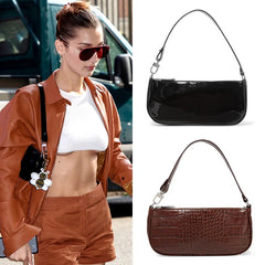 Vintage 90S Crocodile Pattern Shoulder Bag Mini Purse