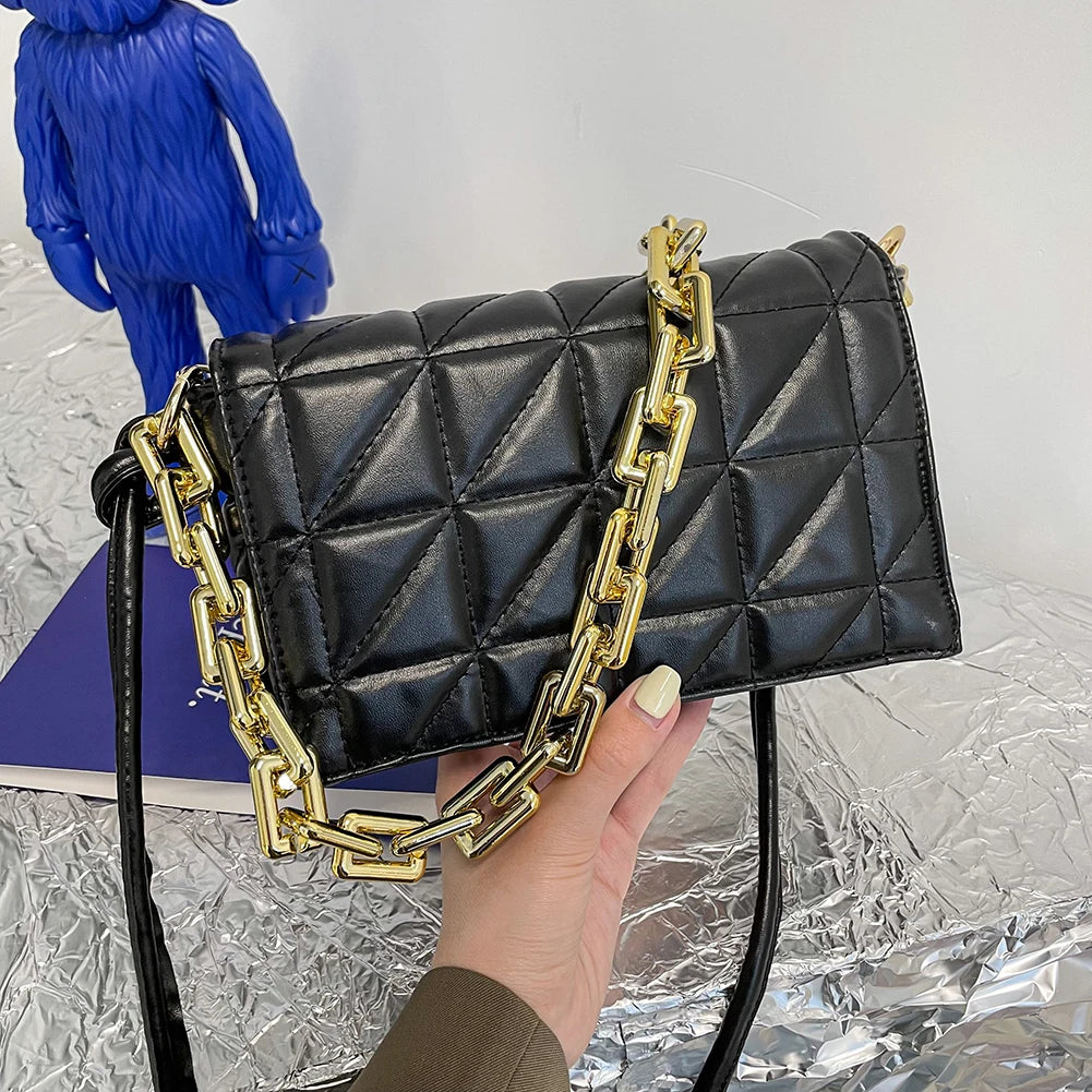 Women Retro Checkered Pattern PU Leather Handbags Crossbody Messenger Bag