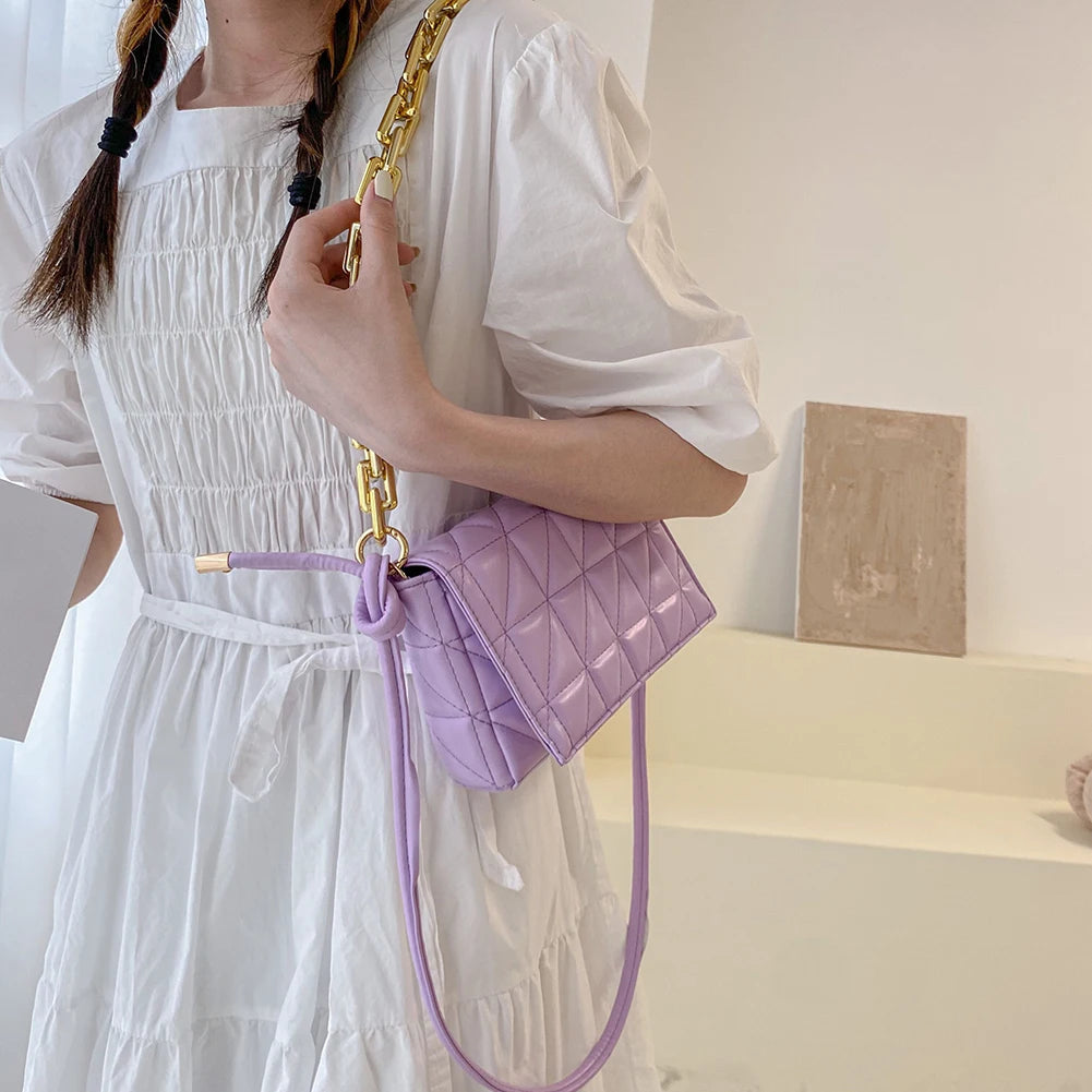 Women Retro Checkered Pattern PU Leather Handbags Crossbody Messenger Bag