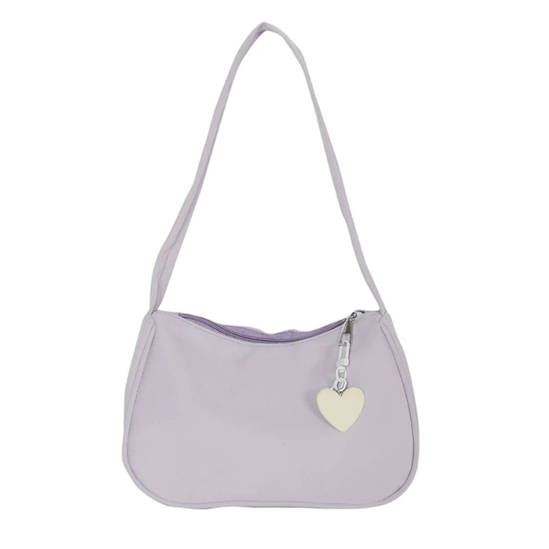 Women Retro Handbag Nylon Shoulder Top Handle Bag Small Clutch