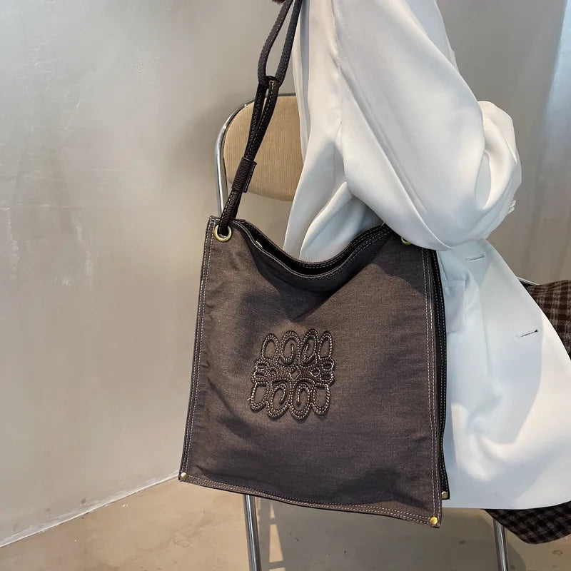 Vintage Shoulder Canvas Bag Large Tote Crossbody Handbag
