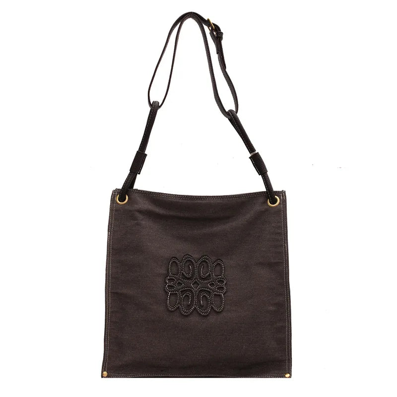 Vintage Shoulder Canvas Bag Large Tote Crossbody Handbag
