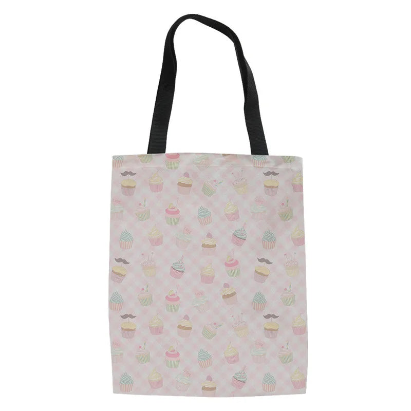 Cartoon Candy Ice Cream Canvas Tote Bags Bulk