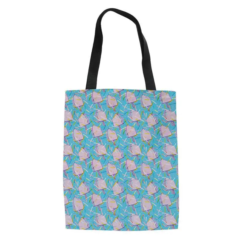 Cartoon Candy Ice Cream Canvas Tote Bags Bulk