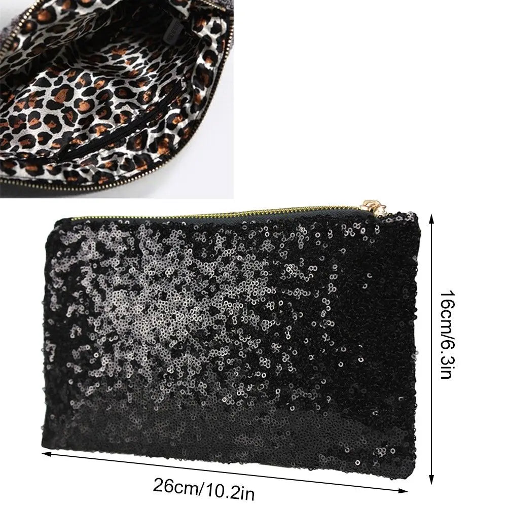 Reversible Sequins Mermaid Glitter Make Up Pouch Handbag
