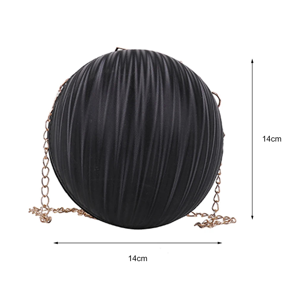 Round Shoulder Bag PU Leather Small Purse Crossbody Phone Bag
