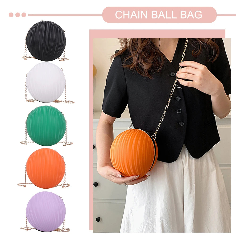 Round Shoulder Bag PU Leather Small Purse Crossbody Phone Bag