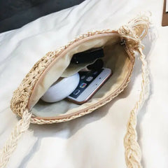 Handwoven Rattan Handbags Crossbody Bag Tote Beach