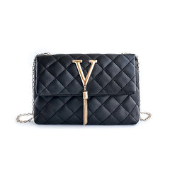 Geometric Embroidered Shoulder Crossbody Bag with Tassel Chain