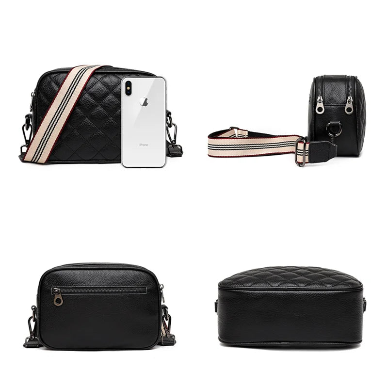 Leather Shoulder Crossbody Bag Casual Rhomboid High Handbag