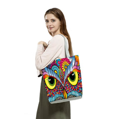 Owl Print Handbags Portable Shoulder Tote Shopping Bags