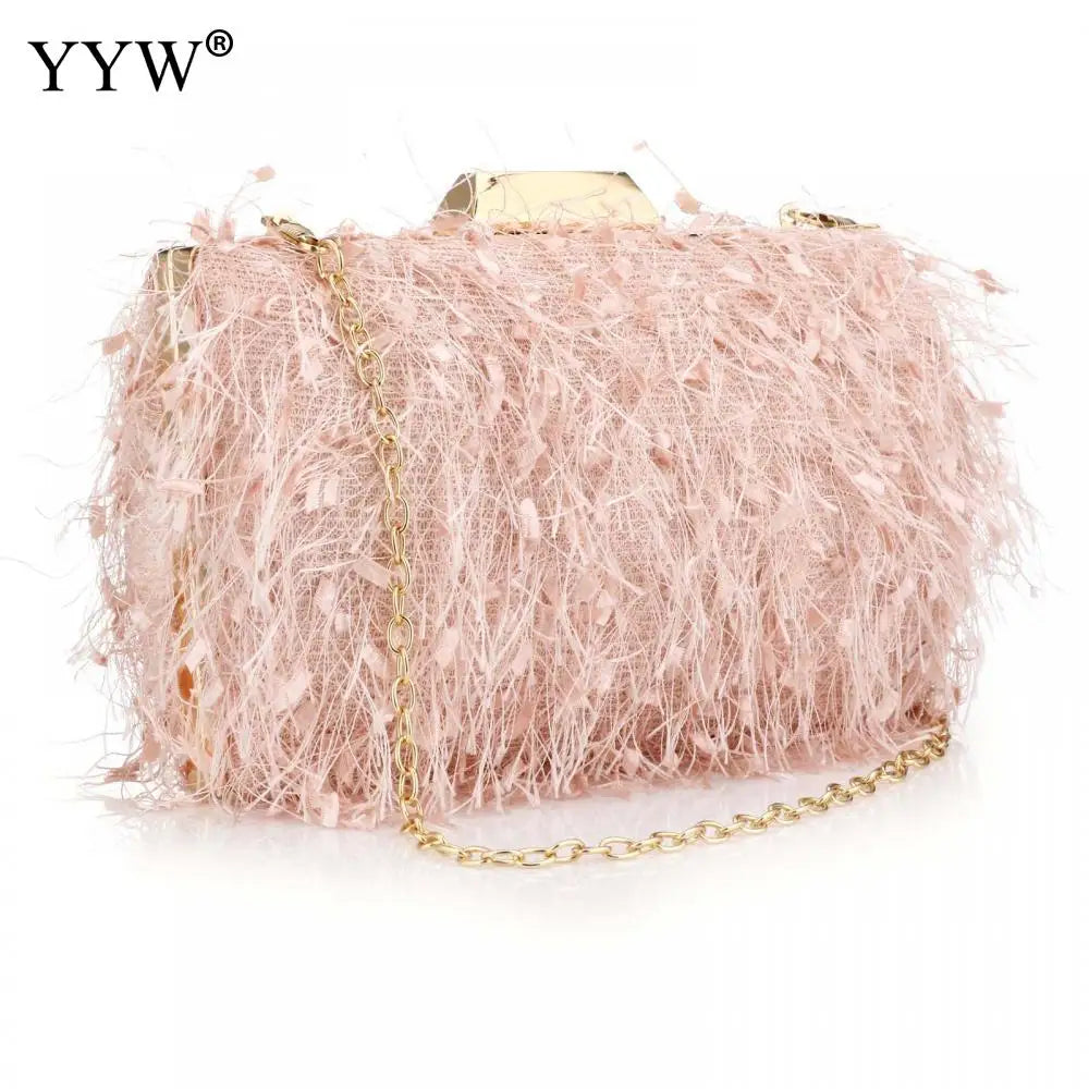 Women's Tassel Clutch Purse Evening Bag Wedding Banquet Handbag