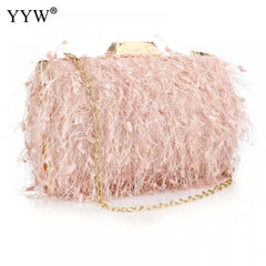 Women's Tassel Clutch Purse Evening Bag Wedding Banquet Handbag