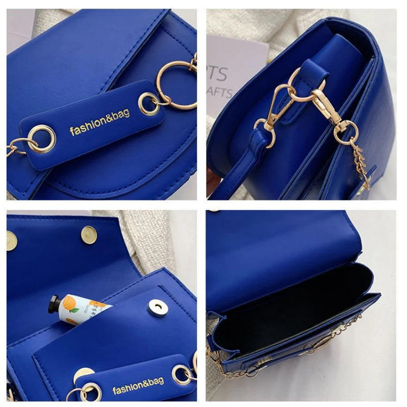 Women Saddle Purses Clutch Handbags Messenger Bags Chain Flap Shoulder Bags