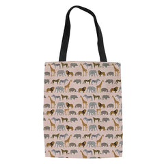 Tropical Animal Print Shopping Bag Large Capacity Reusable