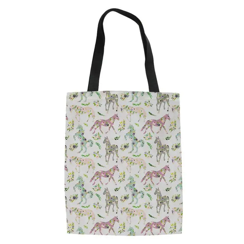 Tropical Animal Print Shopping Bag Large Capacity Reusable