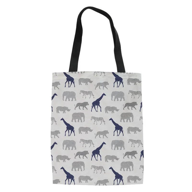 Tropical Animal Print Shopping Bag Large Capacity Reusable