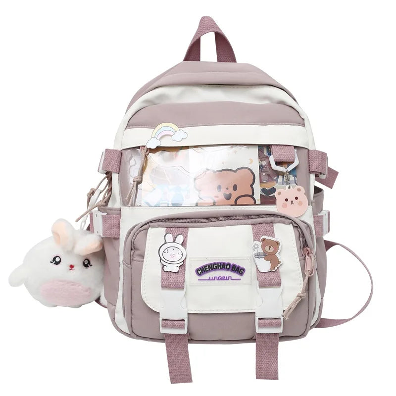Women School Backpack Nylon Bagpack Anti Theft Rucksack