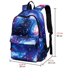 Canvas School Backpack USB Charging Large Capacity Travel Backpack