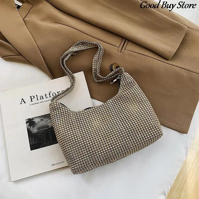 Crystal Shoulder Bag Rhinestones Clutch Wedding Party Handbag Totes
