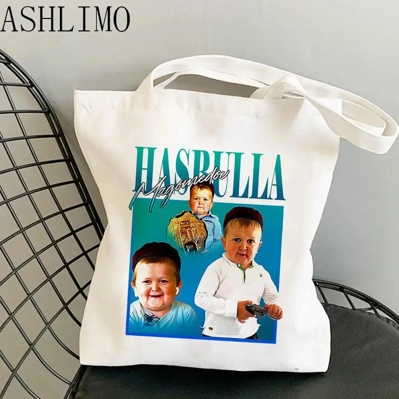 Hasbulla King Harajuku Canvas Shopper Bag Large Shoulder Tote Handbag