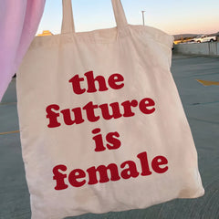 Y2K Letters Canvas Shopper Bag Tote Shoulder Lady Handbag