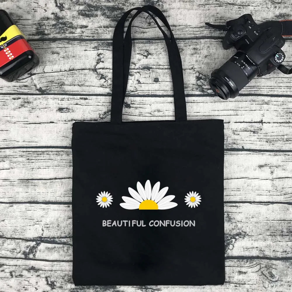Daisy Series Canvas Tote Bag Eco Grocery Handbag