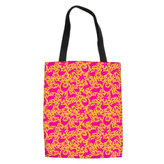 Women Duck Print Canvas Tote Shoulder Bag Travel Storage Pouch