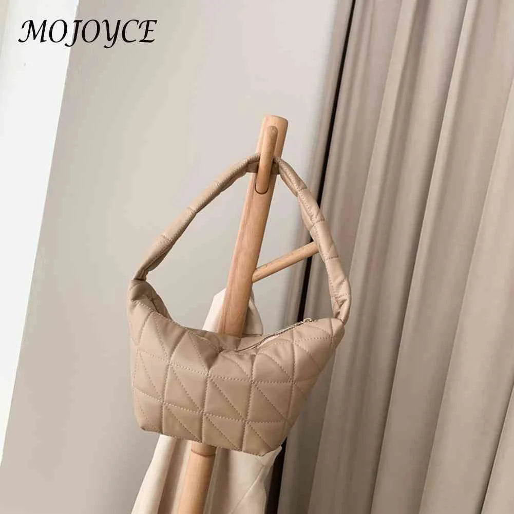 Women Quilted Leather Shoulder Bag Solid Girl Clutch