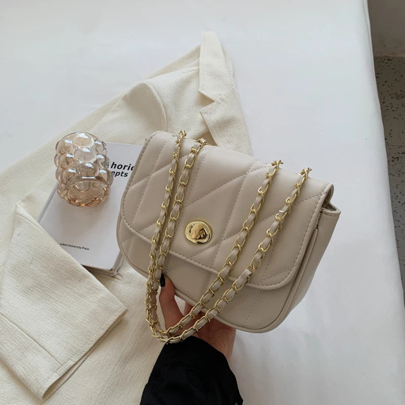 Women Shoulder Bags Chains Purses Soft PU Leather Crossbody Bag Sac A Main