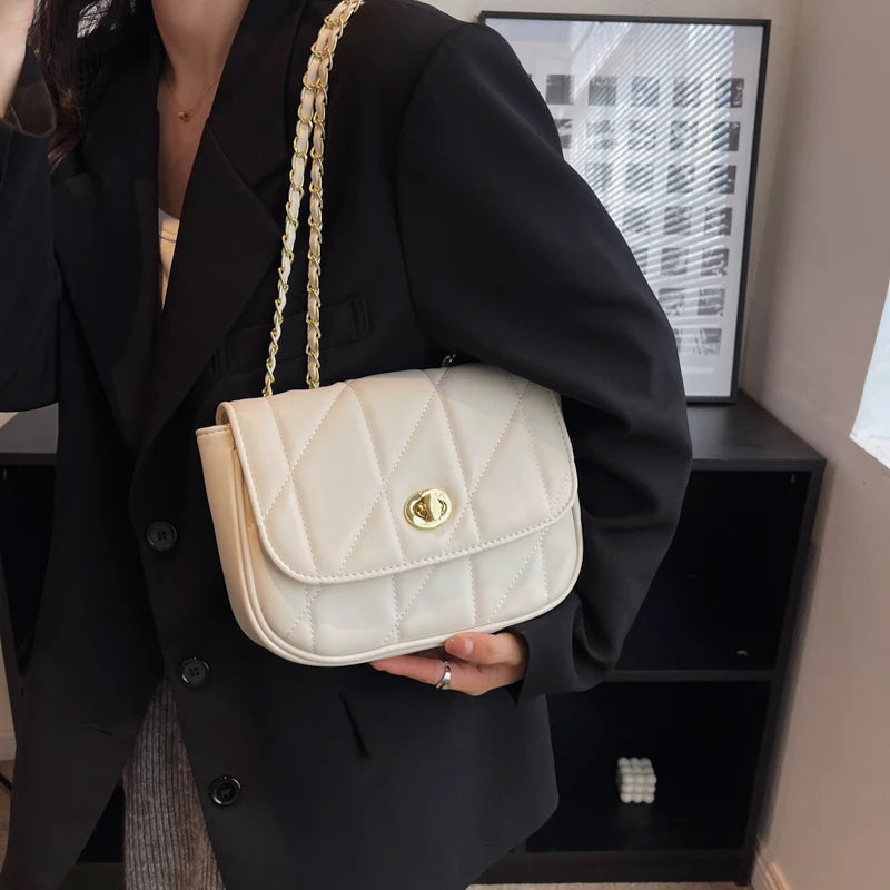 Women Shoulder Bags Chains Purses Soft PU Leather Crossbody Bag Sac A Main