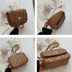 Women Shoulder Bags Chains Purses Soft PU Leather Crossbody Bag Sac A Main
