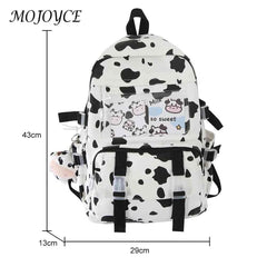 Women Shoulder Backpack Cow Printing Funny Laptop Backpack Large Capacity