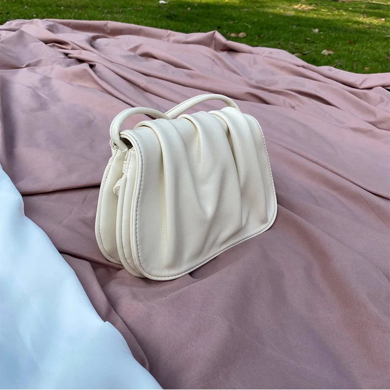 Women Shoulder Bag PU Leather Purses Handbags Casual Solid Saddle Bags