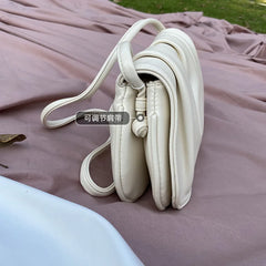 Women Shoulder Bag PU Leather Purses Handbags Casual Solid Saddle Bags