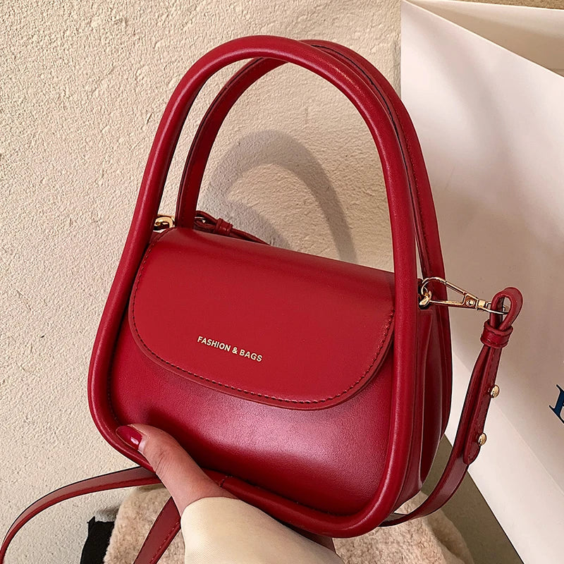 Women Shoulder Bag PU Leather Purse Handbag Shopper Casual Solid Square Bag