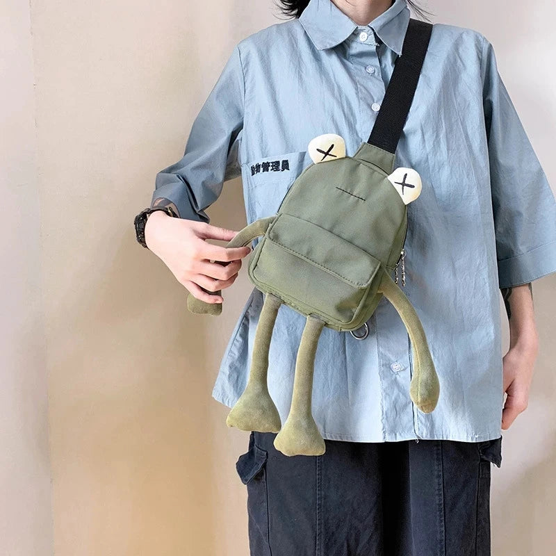 Frog Shoulder Bag Girl Cartoon Messenger Crossbody Bag