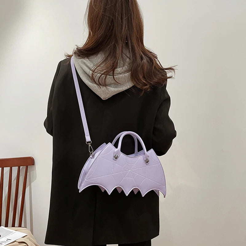 Spider Web Embroidery Shoulder Bag Leather Crossbody Purse