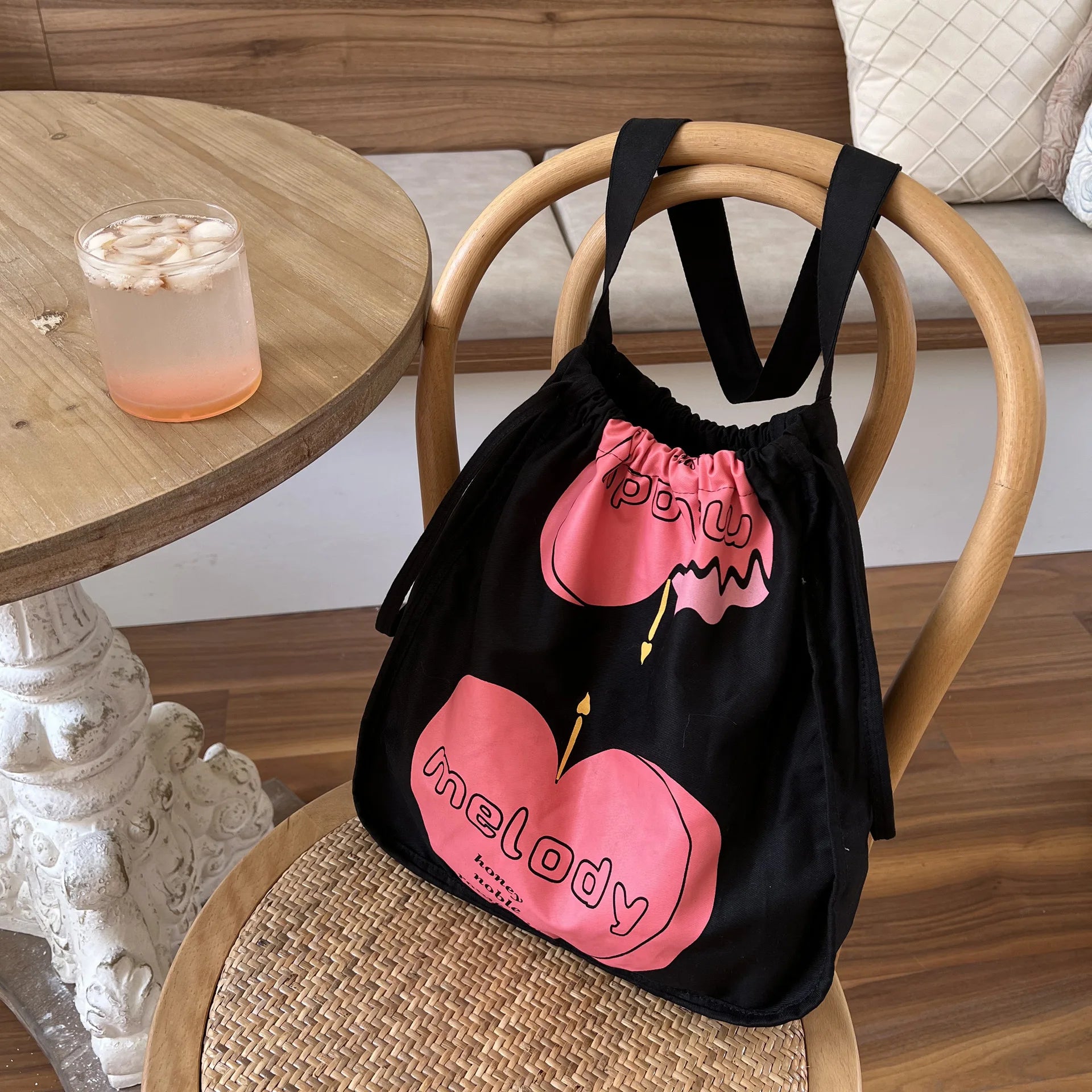 Canvas Totes Bag Large Capacity Shopper Bag Snap Printing Handbags