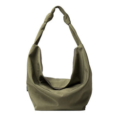 Casual Canvas Shoulder Bag with Tied Knot Strap for Women