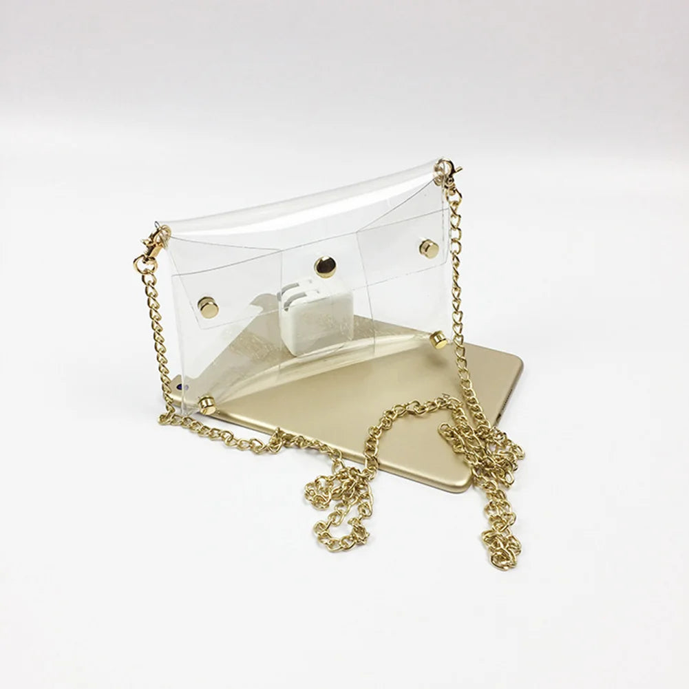 Clear Transparent Crossbody Bag Small Flap Phone Stadium Approved