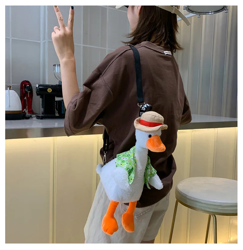 Animal Plush Shoulder Bag Soft Purse Duck Dog Messenger Bag