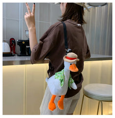 Animal Plush Shoulder Bag Soft Purse Duck Dog Messenger Bag