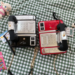 Cartoon Phone Shape Shoulder Bag Chain Crossbody Bag