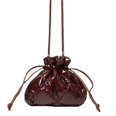 Women Shoulder Bag Diamond Lattice Fabric Small String Closure