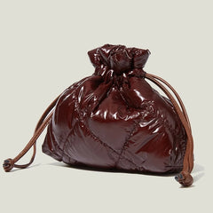 Women Shoulder Bag Diamond Lattice Fabric Small String Closure