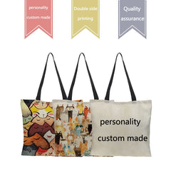Digital Cartoon Cat Shoulder Bag with Strong Lifting Ring