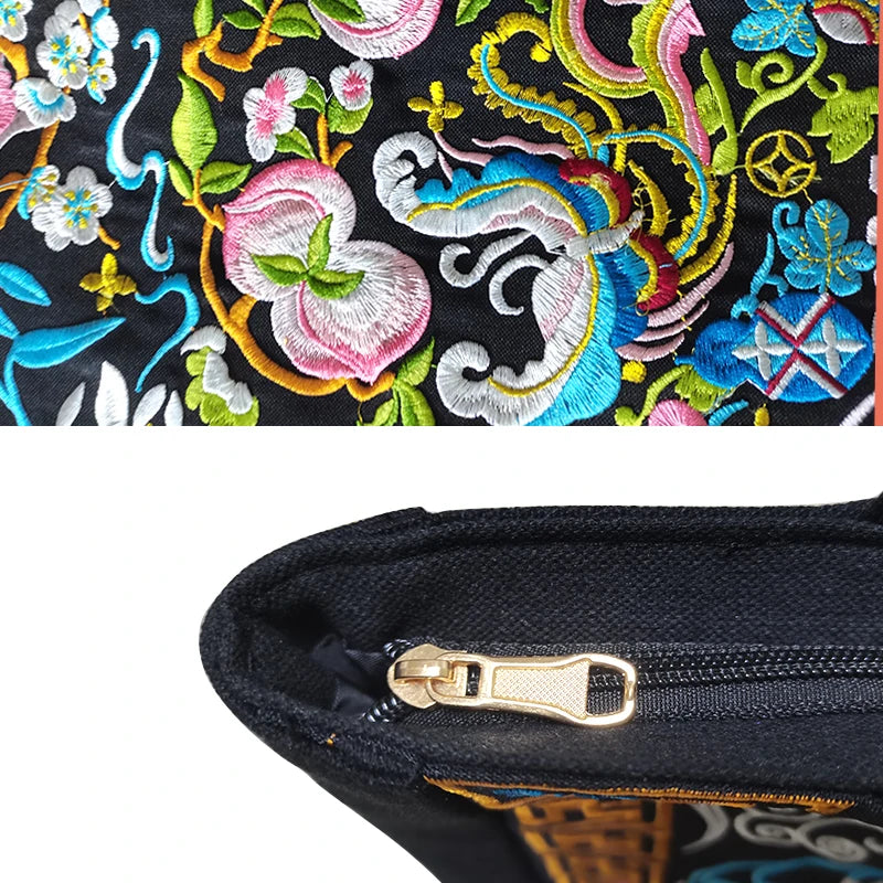 Embroidery Canvas Shoulder Bag Chinese Ethnic Style Tote