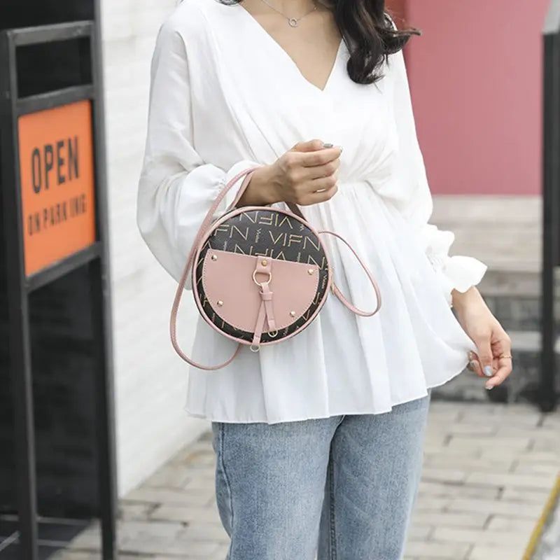 Waterproof Women Shoulder Bag Round Handbag